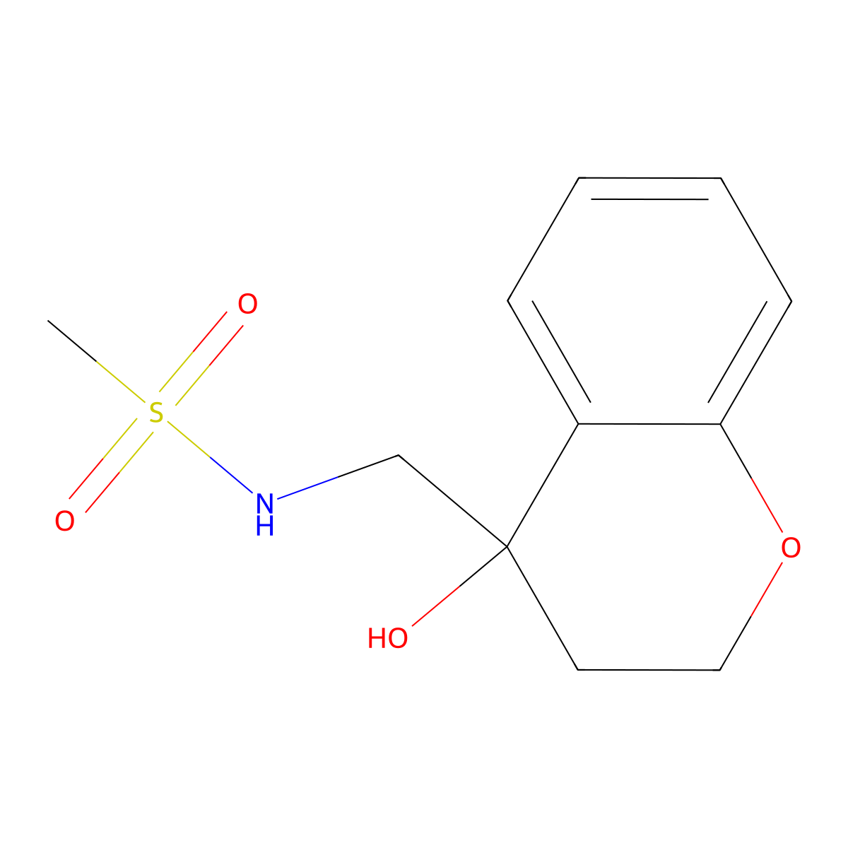 N-((4-hydroxychroman-4-yl)methyl)methanesulfonamide molecular structure, CAS 1396784-89-6