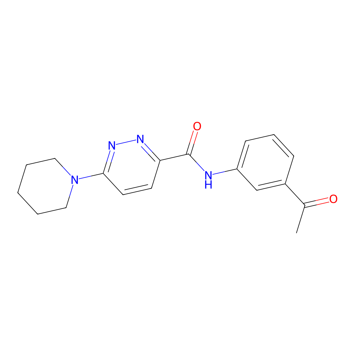 N-(3-acetylphenyl)-6-(piperidin-1-yl)pyridazine-3-carboxamide molecular structure, CAS 1396785-01-5
