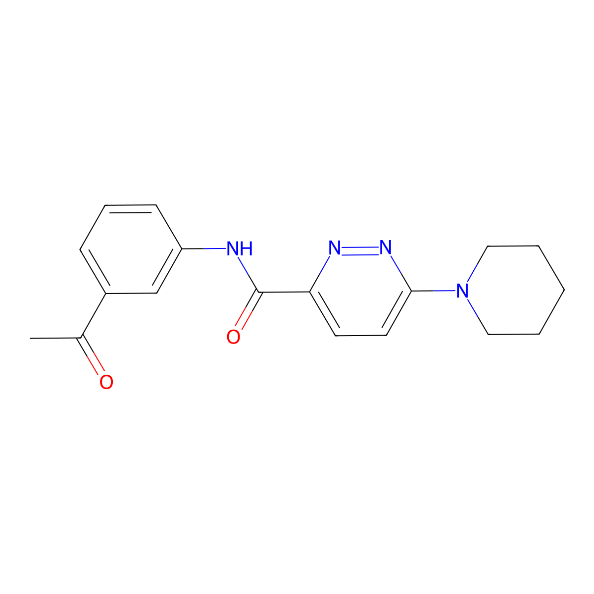 N-(3-acetylphenyl)-6-(piperidin-1-yl)pyridazine-3-carboxamide molecular structure, CAS 1396785-01-5
