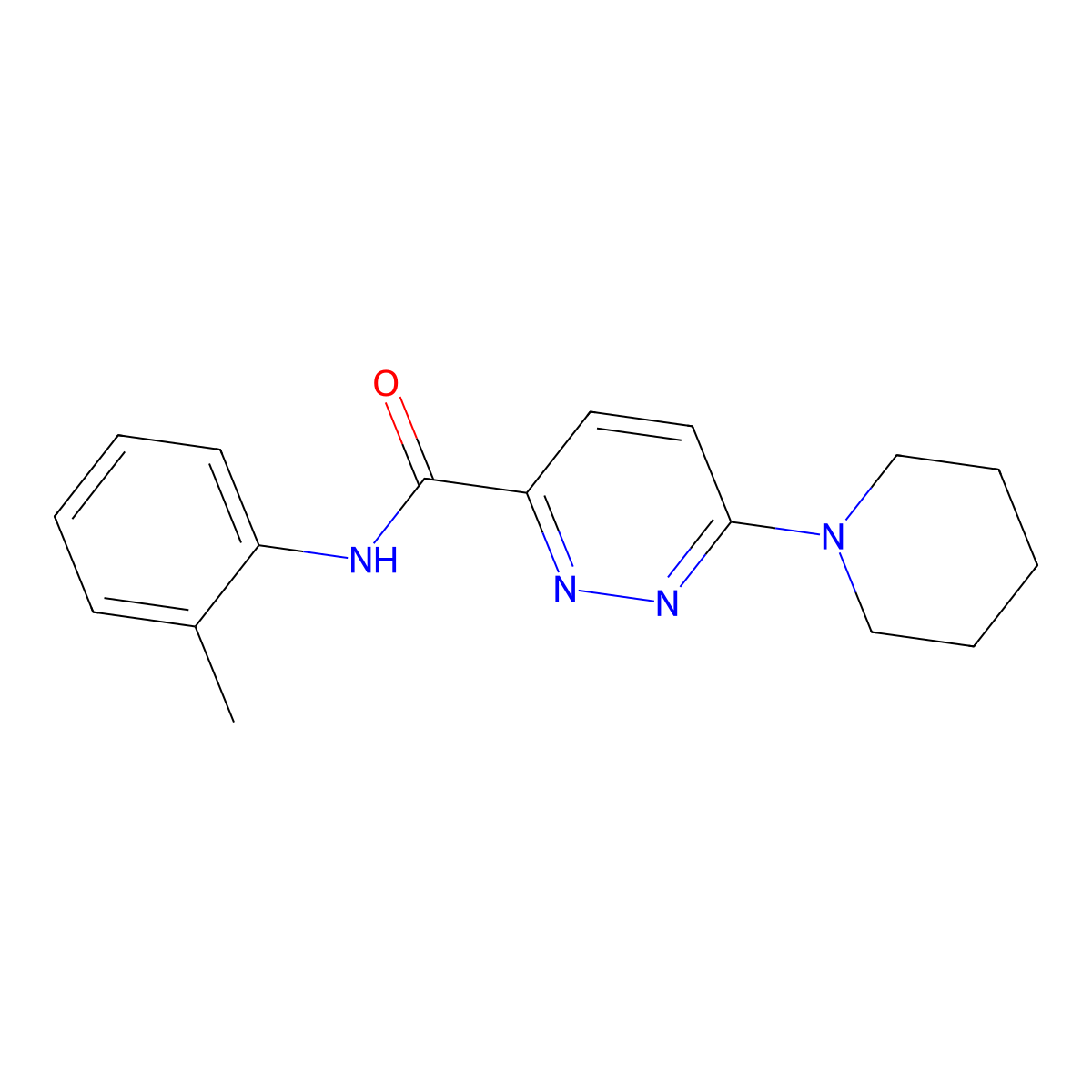 6-(piperidin-1-yl)-N-(o-tolyl)pyridazine-3-carboxamide molecular structure, CAS 1396785-04-8