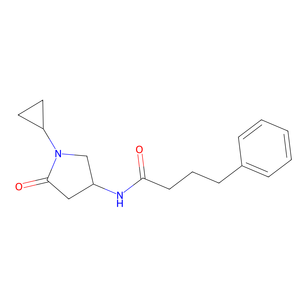 N-(1-cyclopropyl-5-oxopyrrolidin-3-yl)-4-phenylbutanamide molecular structure, CAS 1396785-06-0