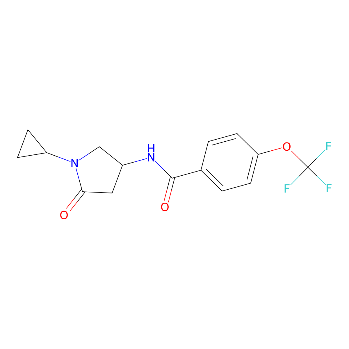 N-(1-cyclopropyl-5-oxopyrrolidin-3-yl)-4-(trifluoromethoxy)benzamide molecular structure, CAS 1396785-09-3