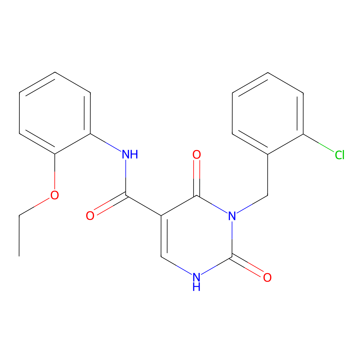3-(2-chlorobenzyl)-N-(2-ethoxyphenyl)-2,4-dioxo-1,2,3,4-tetrahydropyrimidine-5-carboxamide molecular structure, CAS 1396785-16-2