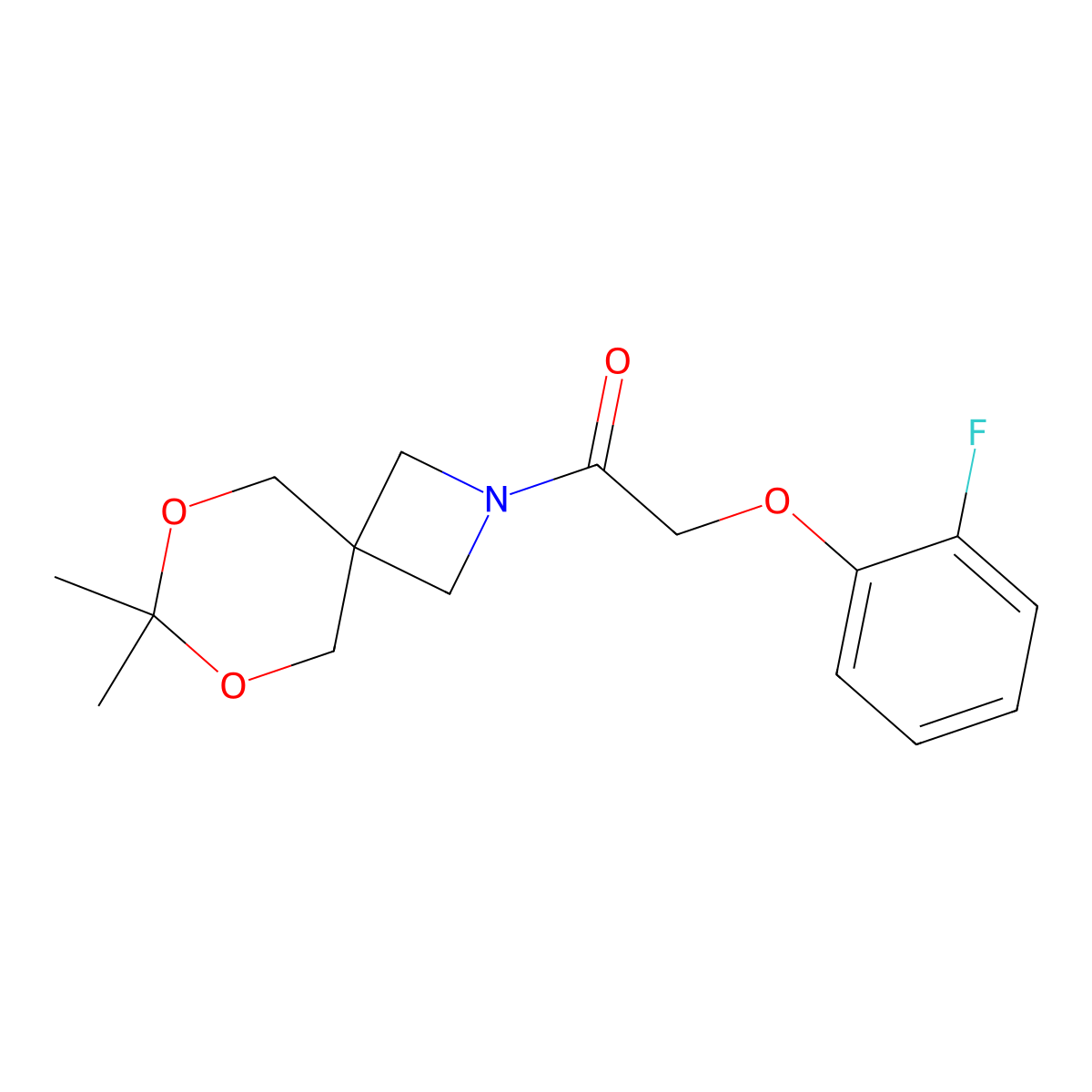 1-(7,7-Dimethyl-6,8-dioxa-2-azaspiro[3.5]nonan-2-yl)-2-(2-fluorophenoxy)ethanone molecular structure, CAS 1396785-19-5
