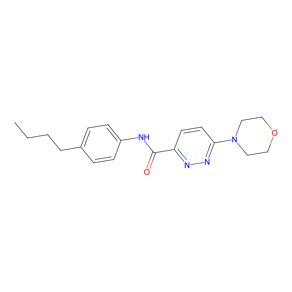 N-(4-butylphenyl)-6-morpholinopyridazine-3-carboxamide molecular structure, CAS 1396785-25-3