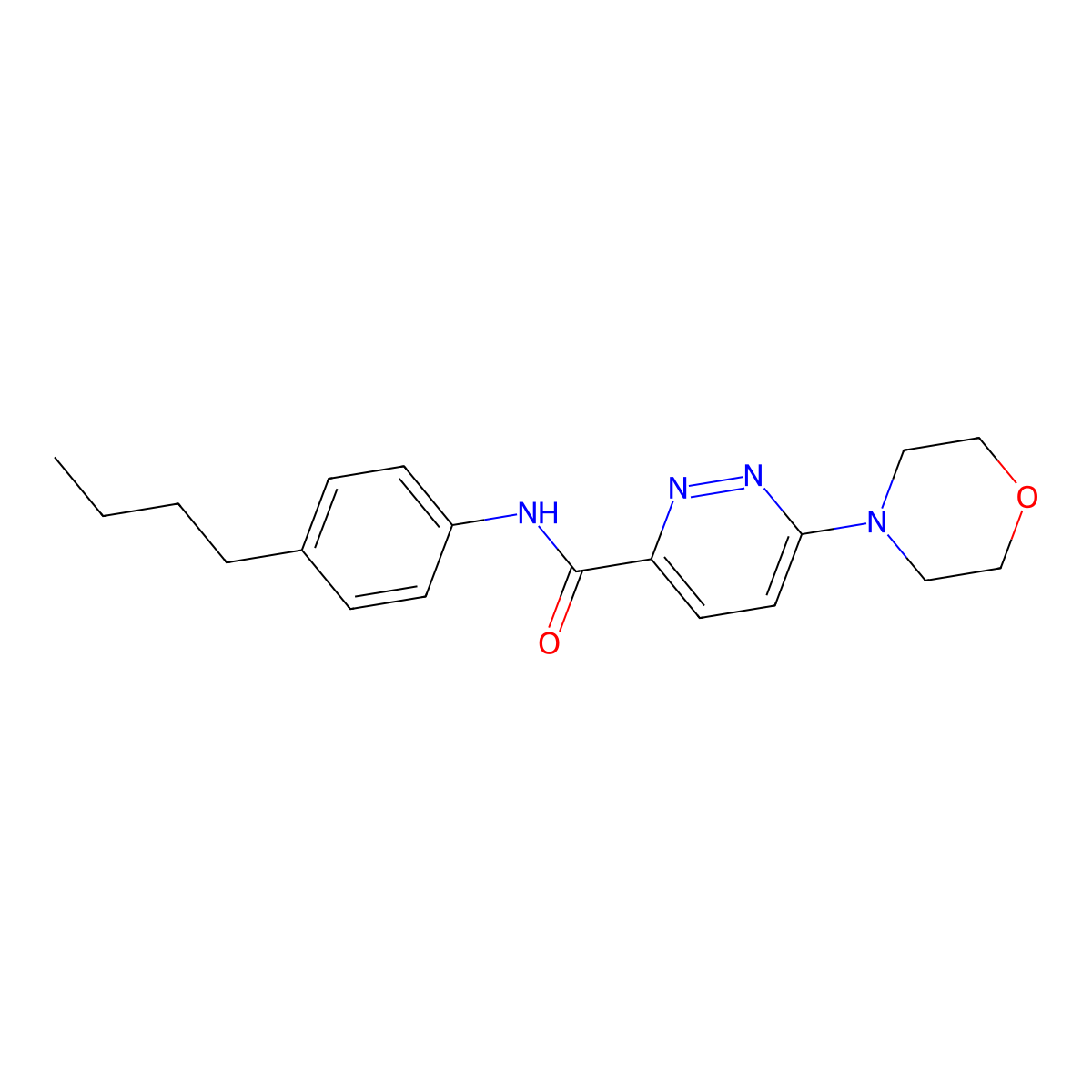 N-(4-butylphenyl)-6-morpholinopyridazine-3-carboxamide molecular structure, CAS 1396785-25-3