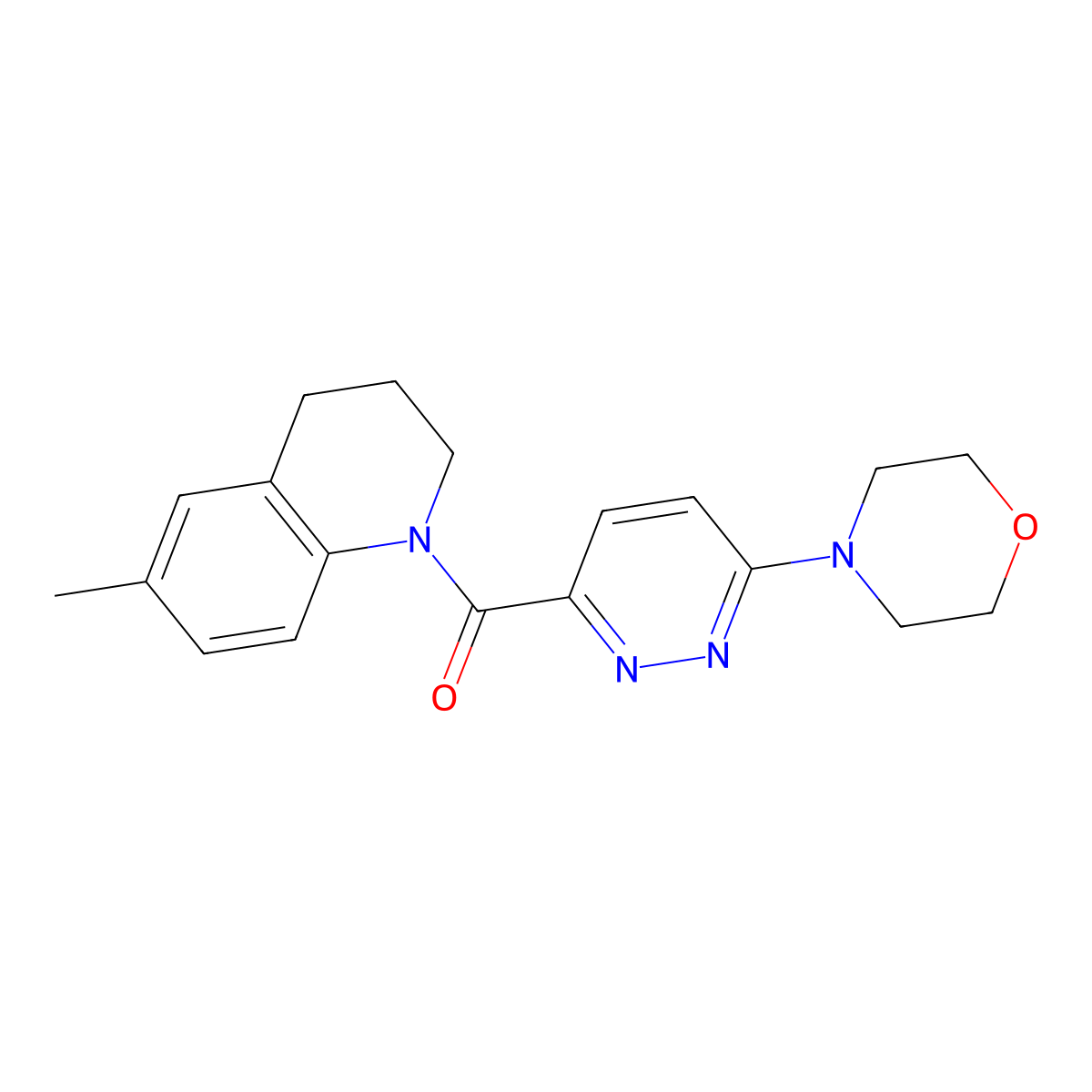 (6-methyl-3,4-dihydroquinolin-1(2H)-yl)(6-morpholinopyridazin-3-yl)methanone molecular structure, CAS 1396785-29-7