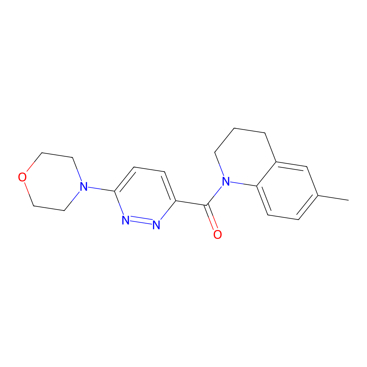 (6-methyl-3,4-dihydroquinolin-1(2H)-yl)(6-morpholinopyridazin-3-yl)methanone molecular structure, CAS 1396785-29-7