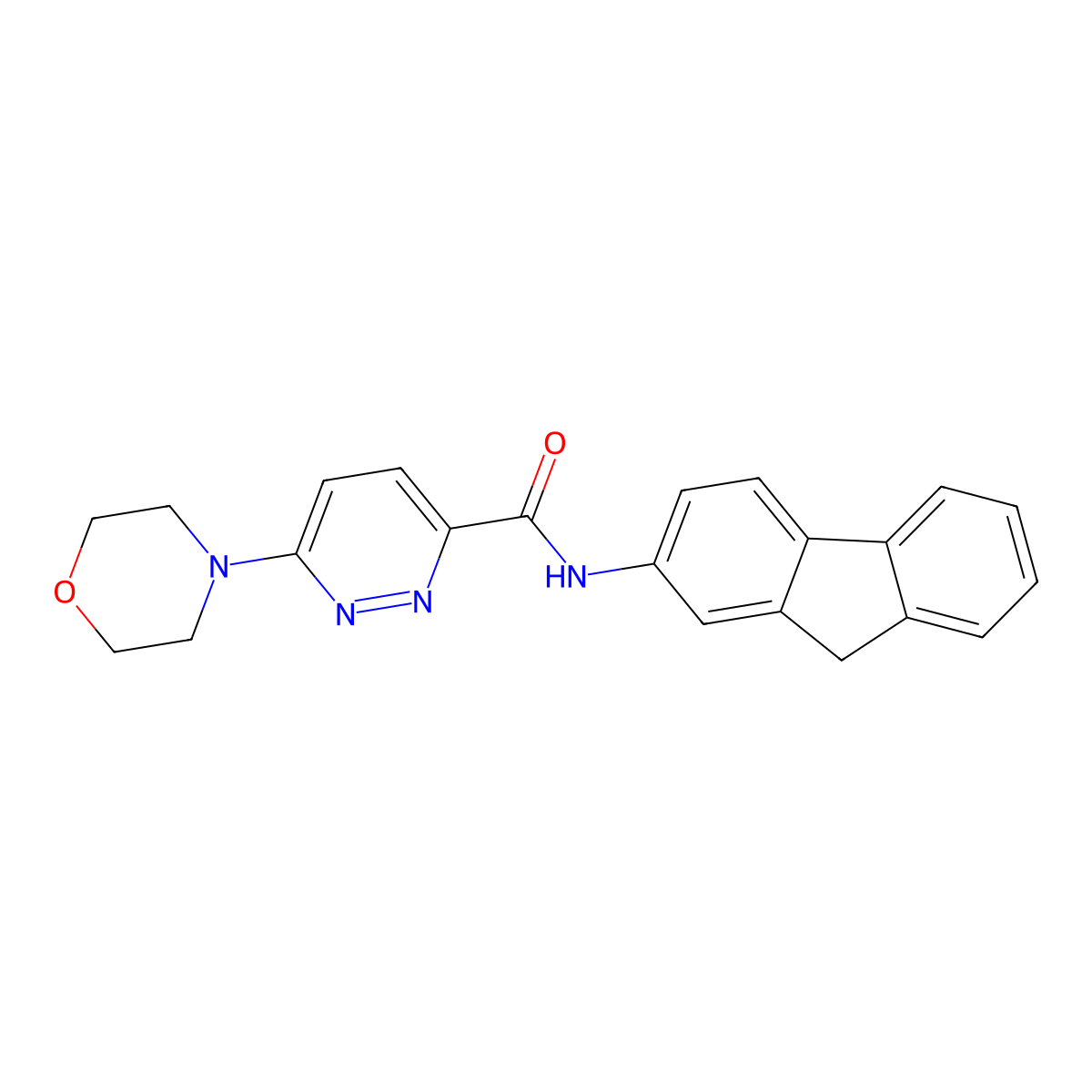 N-(9H-fluoren-2-yl)-6-morpholinopyridazine-3-carboxamide molecular structure, CAS 1396785-32-2