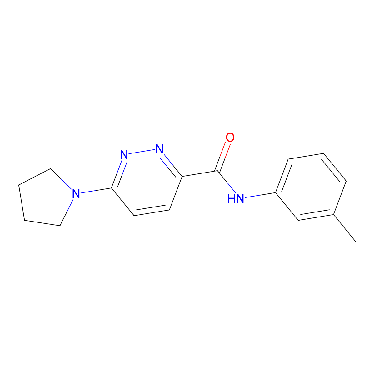 6-(pyrrolidin-1-yl)-N-(m-tolyl)pyridazine-3-carboxamide molecular structure, CAS 1396785-38-8