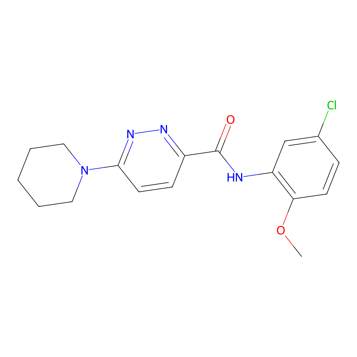 N-(5-chloro-2-methoxyphenyl)-6-(piperidin-1-yl)pyridazine-3-carboxamide molecular structure, CAS 1396785-44-6