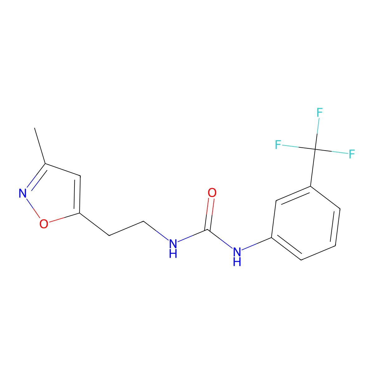 1-(2-(3-Methylisoxazol-5-yl)ethyl)-3-(3-(trifluoromethyl)phenyl)urea molecular structure, CAS 1396785-48-0