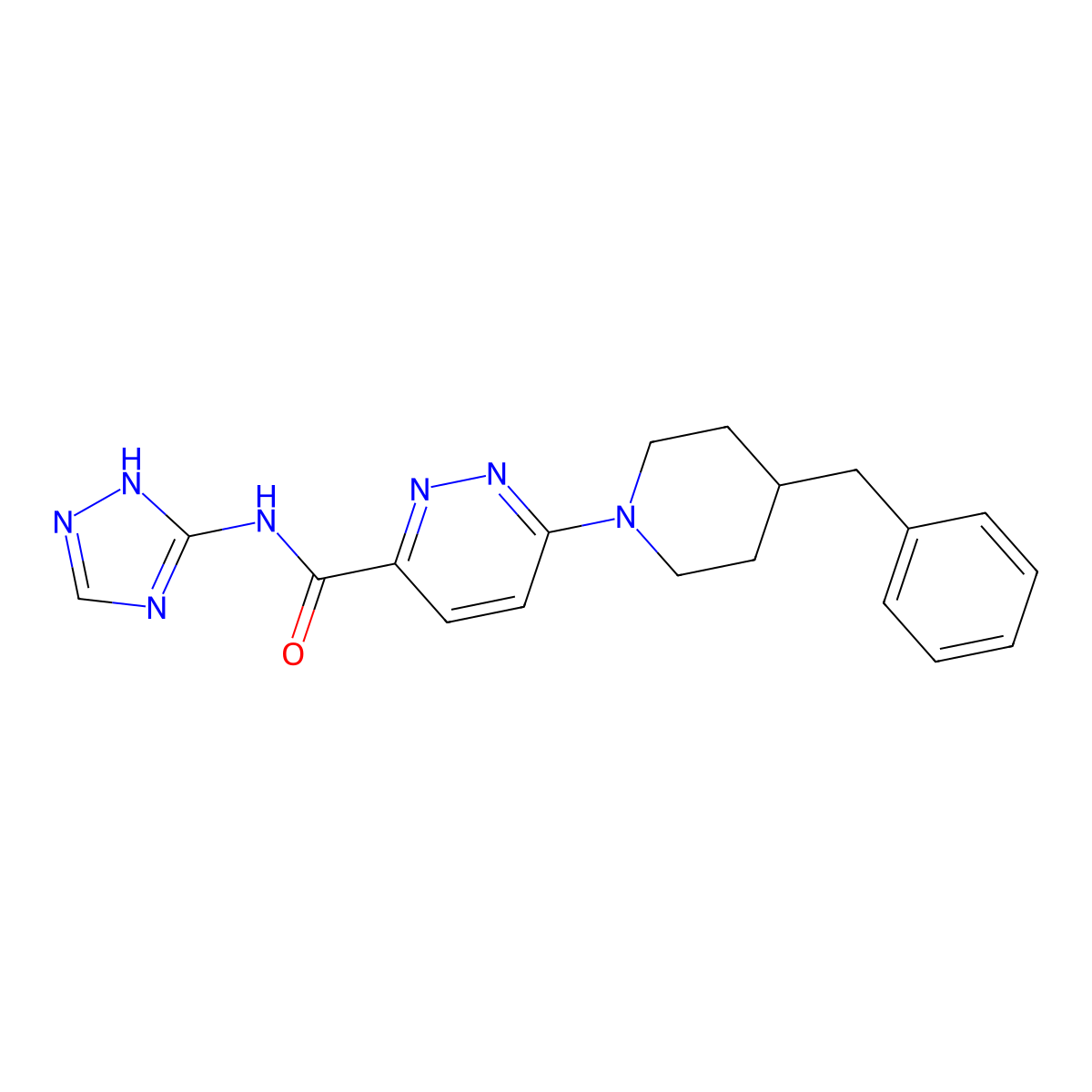 6-(4-benzylpiperidin-1-yl)-N-(1H-1,2,4-triazol-3-yl)pyridazine-3-carboxamide molecular structure, CAS 1396785-49-1