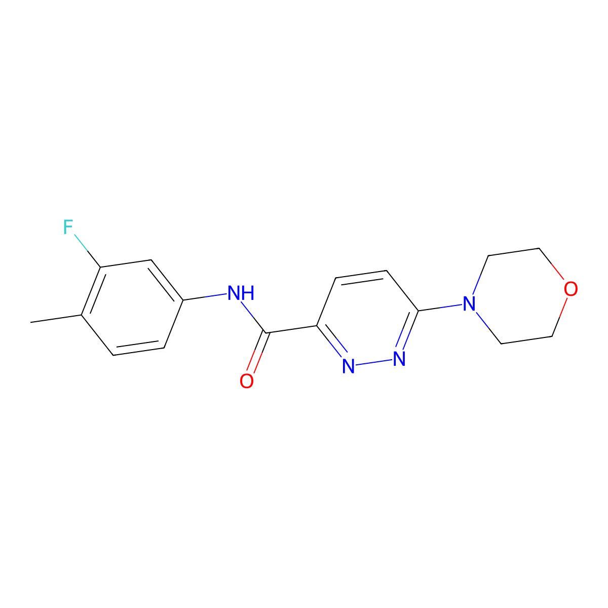 N-(3-fluoro-4-methylphenyl)-6-morpholinopyridazine-3-carboxamide molecular structure, CAS 1396785-57-1