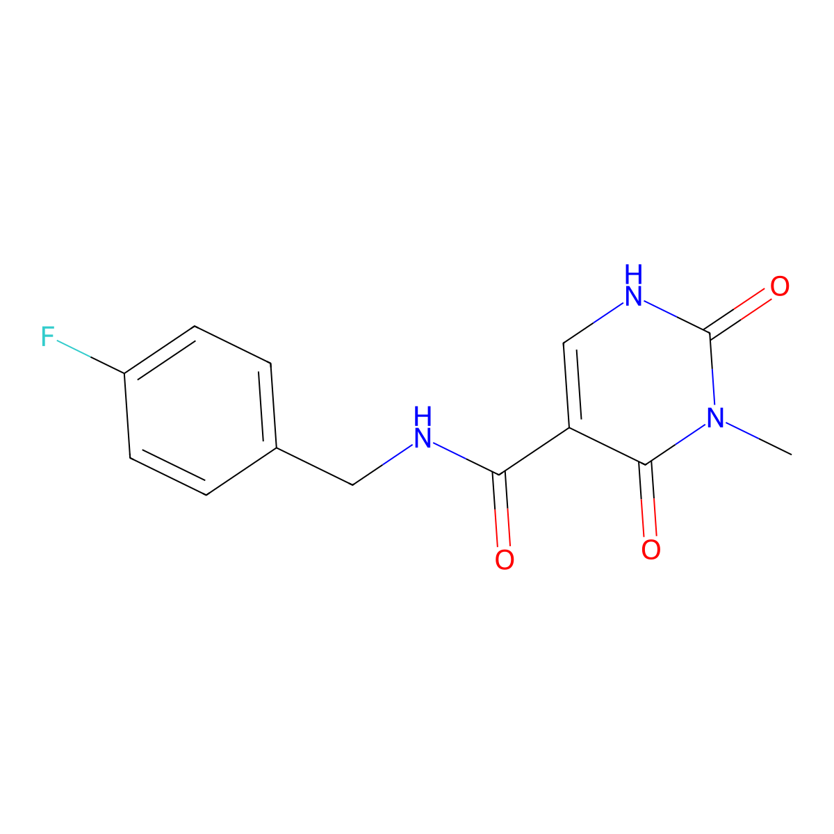 N-(4-fluorobenzyl)-3-methyl-2,4-dioxo-1,2,3,4-tetrahydropyrimidine-5-carboxamide molecular structure, CAS 1396785-58-2