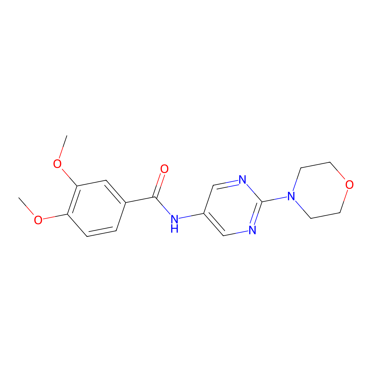 3,4-dimethoxy-N-(2-morpholinopyrimidin-5-yl)benzamide molecular structure, CAS 1396785-59-3