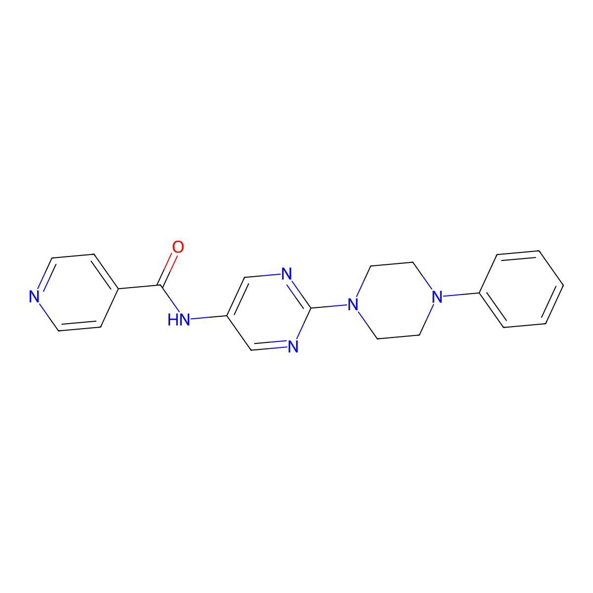 N-(2-(4-phenylpiperazin-1-yl)pyrimidin-5-yl)isonicotinamide molecular structure, CAS 1396785-65-1