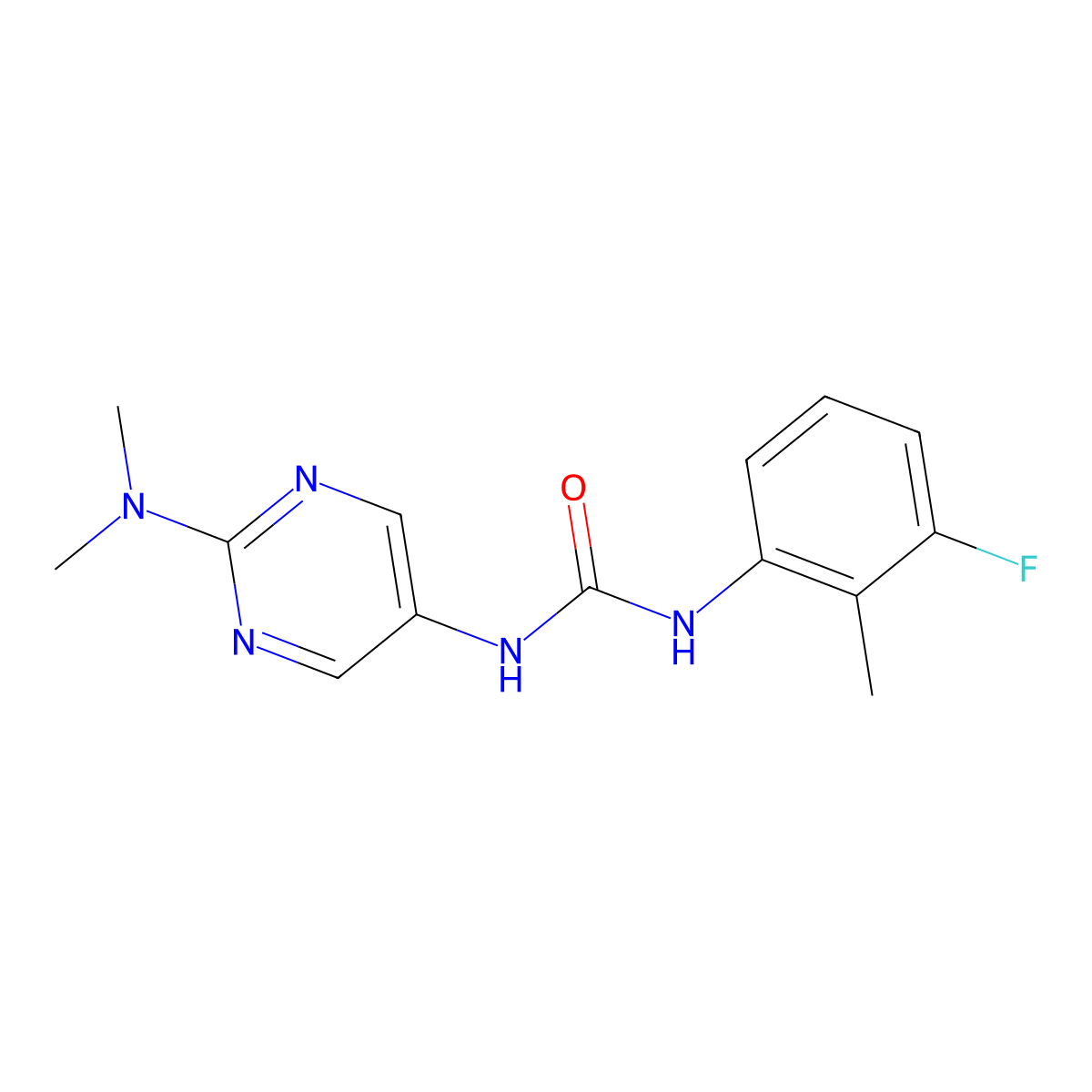1-(2-(Dimethylamino)pyrimidin-5-yl)-3-(3-fluoro-2-methylphenyl)urea molecular structure, CAS 1396785-68-4