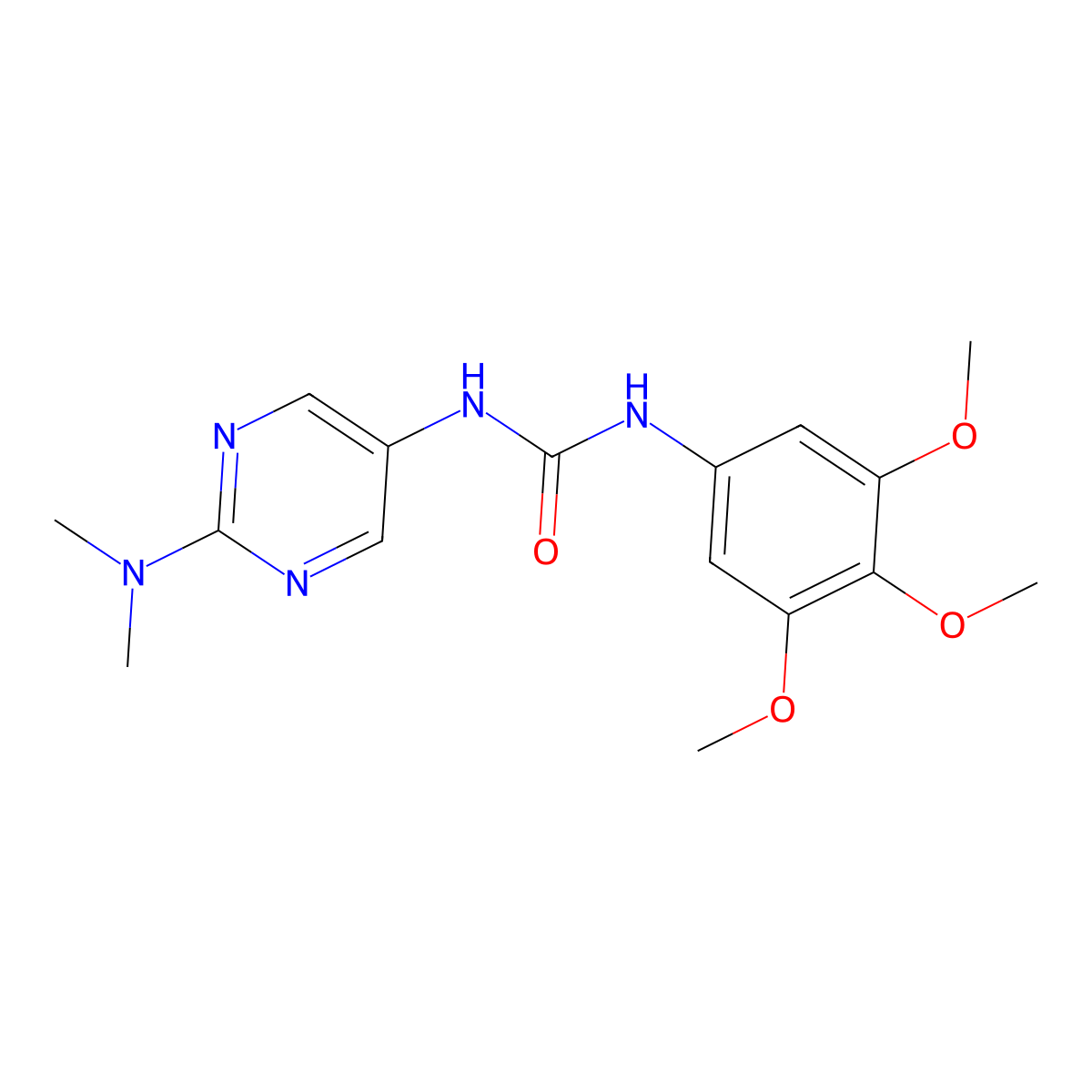 1-[2-(Dimethylamino)pyrimidin-5-yl]-3-(3,4,5-trimethoxyphenyl)urea molecular structure, CAS 1396785-70-8