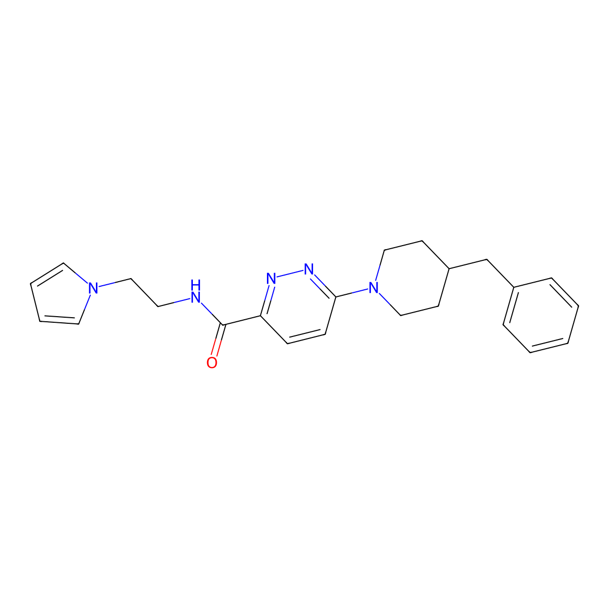 N-(2-(1H-pyrrol-1-yl)ethyl)-6-(4-benzylpiperidin-1-yl)pyridazine-3-carboxamide molecular structure, CAS 1396785-71-9