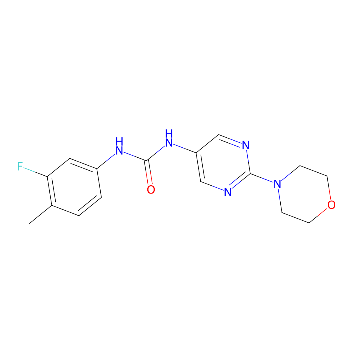 1-(3-Fluoro-4-methylphenyl)-3-(2-morpholinopyrimidin-5-yl)urea molecular structure, CAS 1396785-78-6