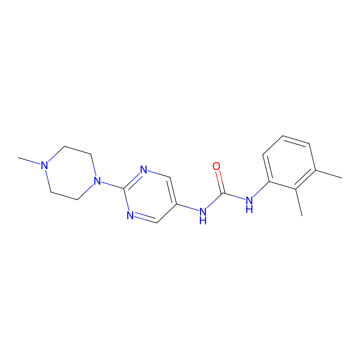 1-(2,3-Dimethylphenyl)-3-[2-(4-methylpiperazin-1-yl)pyrimidin-5-yl]urea molecular structure, CAS 1396785-83-3