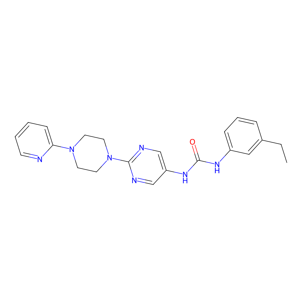 1-(3-Ethylphenyl)-3-{2-[4-(pyridin-2-yl)piperazin-1-yl]pyrimidin-5-yl}urea molecular structure, CAS 1396785-89-9