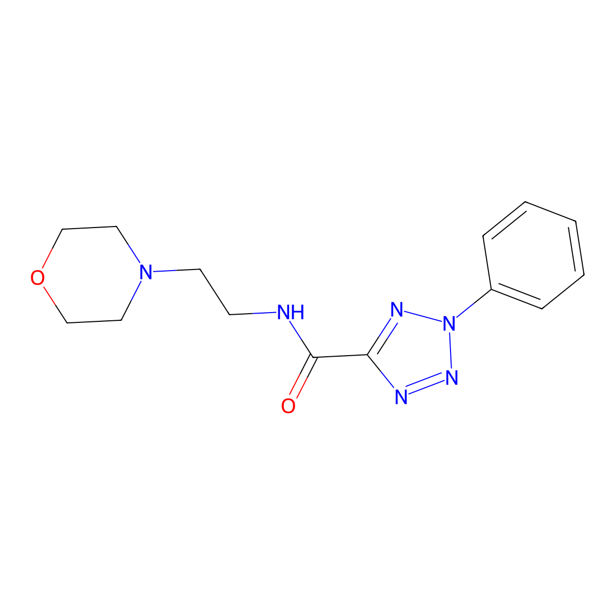 N-(2-morpholinoethyl)-2-phenyl-2H-tetrazole-5-carboxamide molecular structure, CAS 1396786-15-4