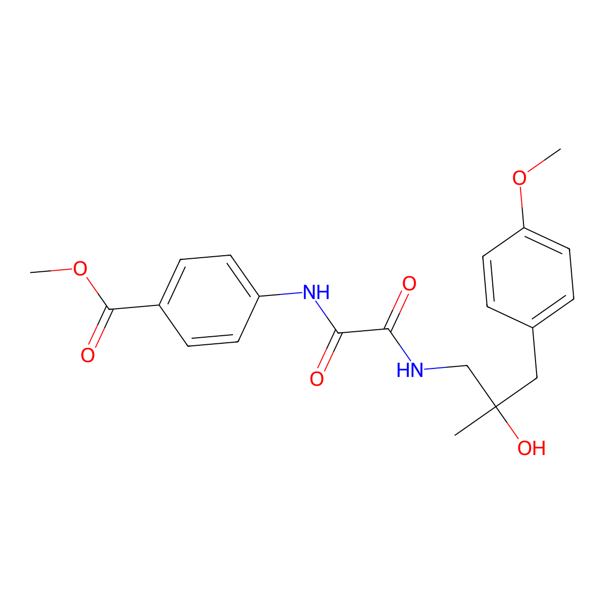 Methyl 4-({[2-hydroxy-3-(4-methoxyphenyl)-2-methylpropyl]carbamoyl}formamido)benzoate molecular structure, CAS 1396786-18-7