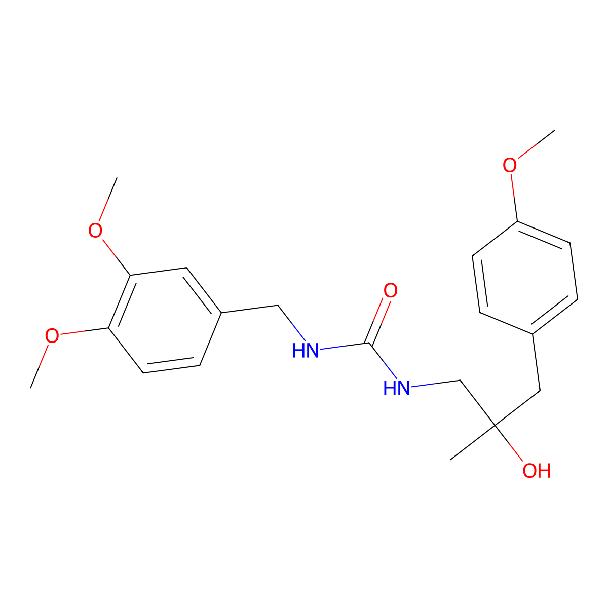 1-(3,4-Dimethoxybenzyl)-3-(2-hydroxy-3-(4-methoxyphenyl)-2-methylpropyl)urea molecular structure, CAS 1396786-29-0