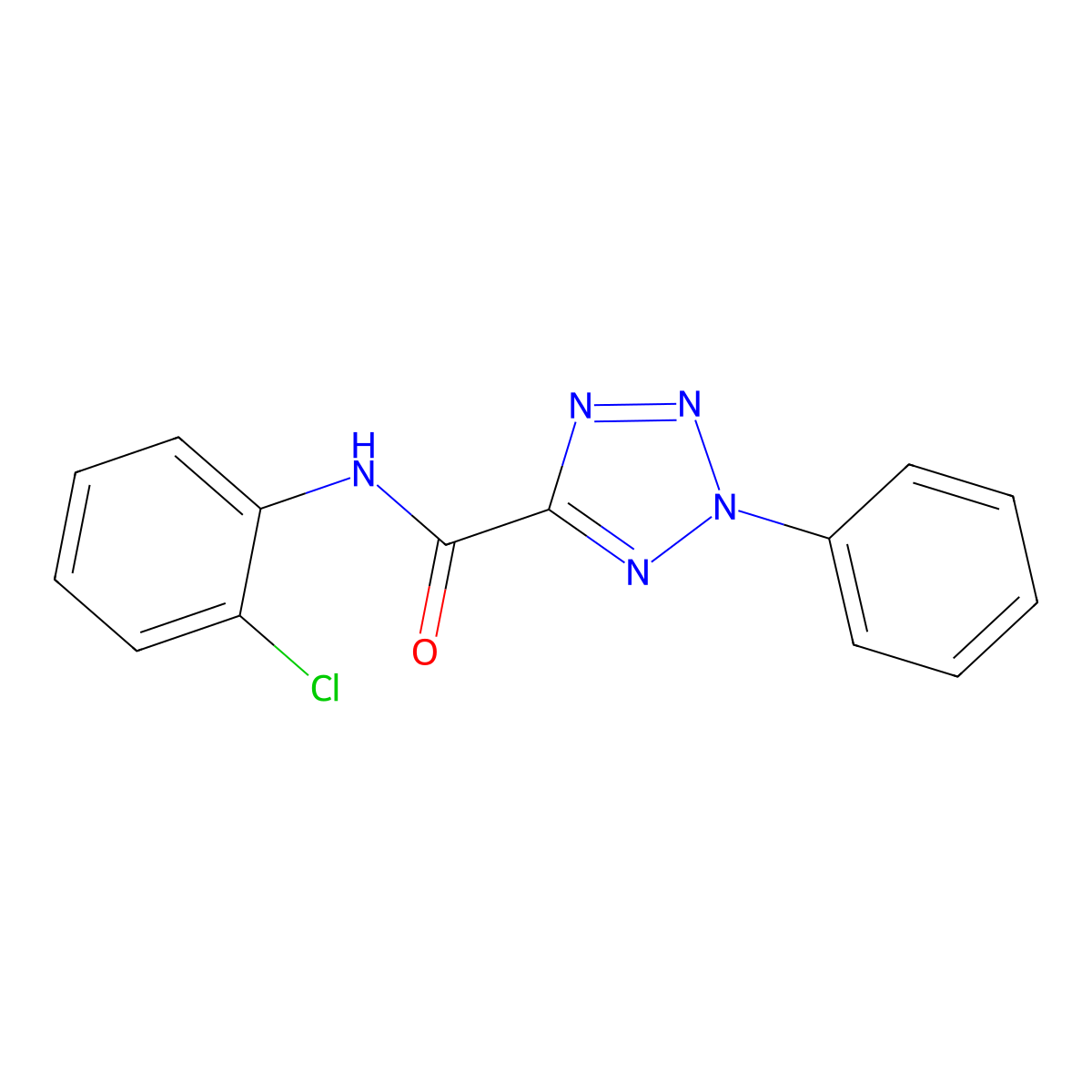 N-(2-chlorophenyl)-2-phenyl-2H-tetrazole-5-carboxamide molecular structure, CAS 1396786-35-8