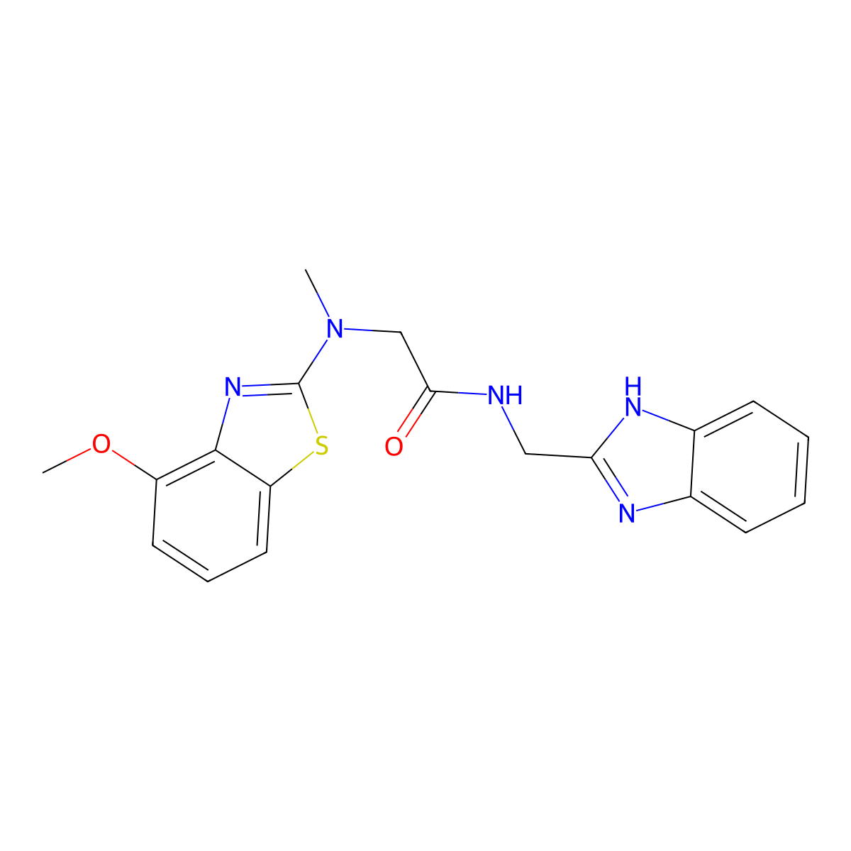 N-[(1H-1,3-benzodiazol-2-yl)methyl]-2-[(4-methoxy-1,3-benzothiazol-2-yl)(methyl)amino]acetamide molecular structure, CAS 1396786-56-3