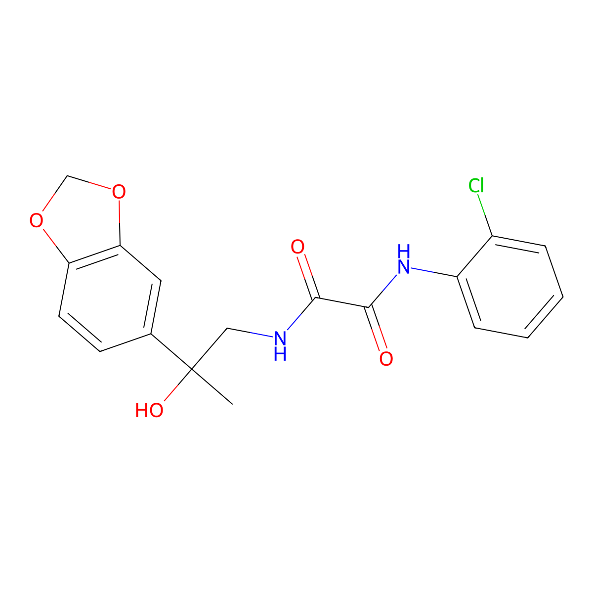 N1-(2-(benzo[d][1,3]dioxol-5-yl)-2-hydroxypropyl)-N2-(2-chlorophenyl)oxalamide molecular structure, CAS 1396786-59-6