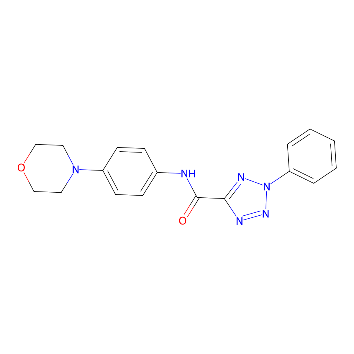 N-(4-morpholinophenyl)-2-phenyl-2H-tetrazole-5-carboxamide molecular structure, CAS 1396786-60-9