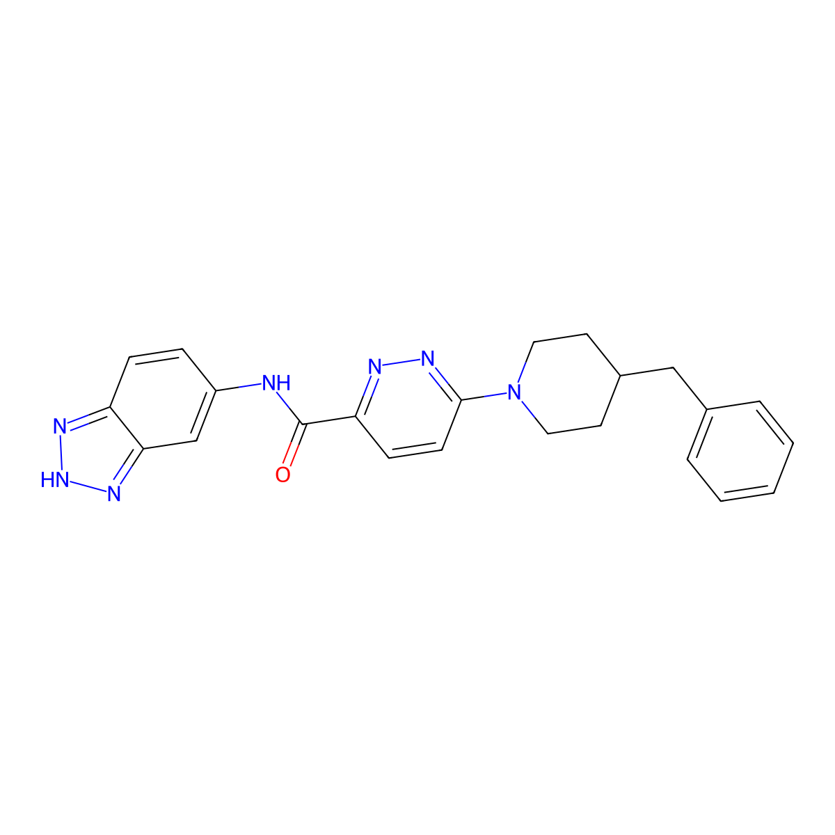 N-(1H-benzo[d][1,2,3]triazol-5-yl)-6-(4-benzylpiperidin-1-yl)pyridazine-3-carboxamide molecular structure, CAS 1396786-69-8