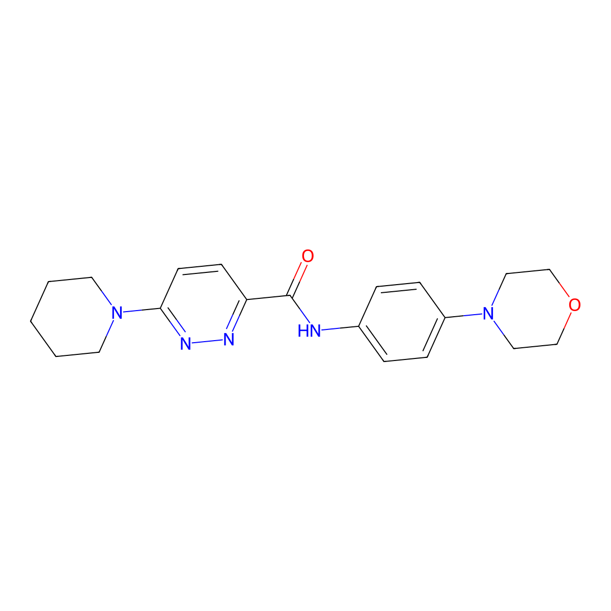 N-(4-morpholinophenyl)-6-(piperidin-1-yl)pyridazine-3-carboxamide molecular structure, CAS 1396786-72-3