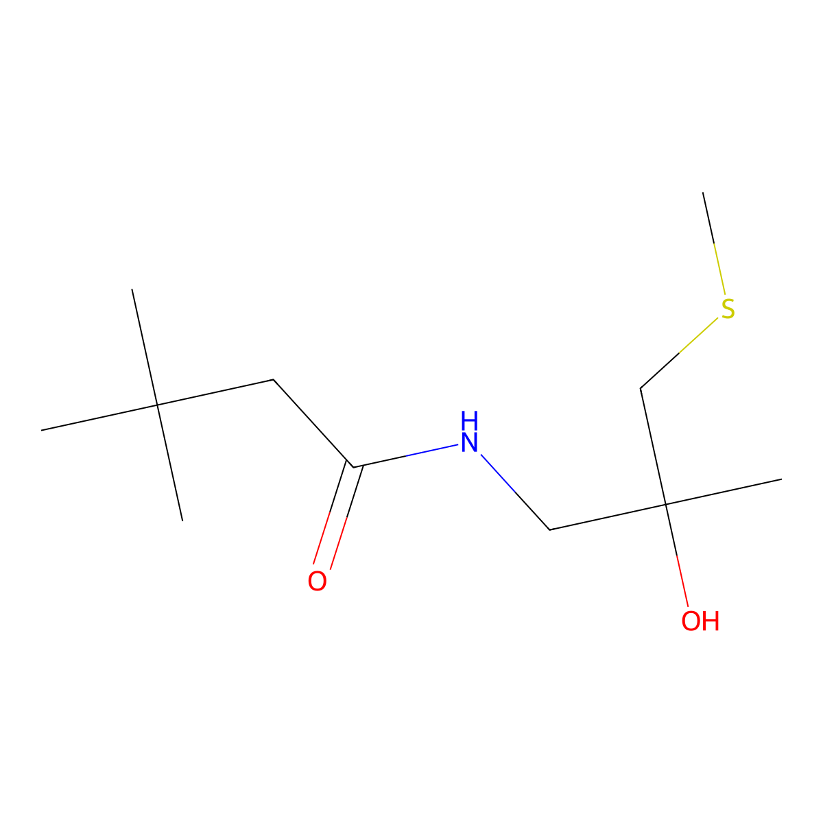 N-(2-hydroxy-2-methyl-3-(methylthio)propyl)-3,3-dimethylbutanamide molecular structure, CAS 1396786-73-4