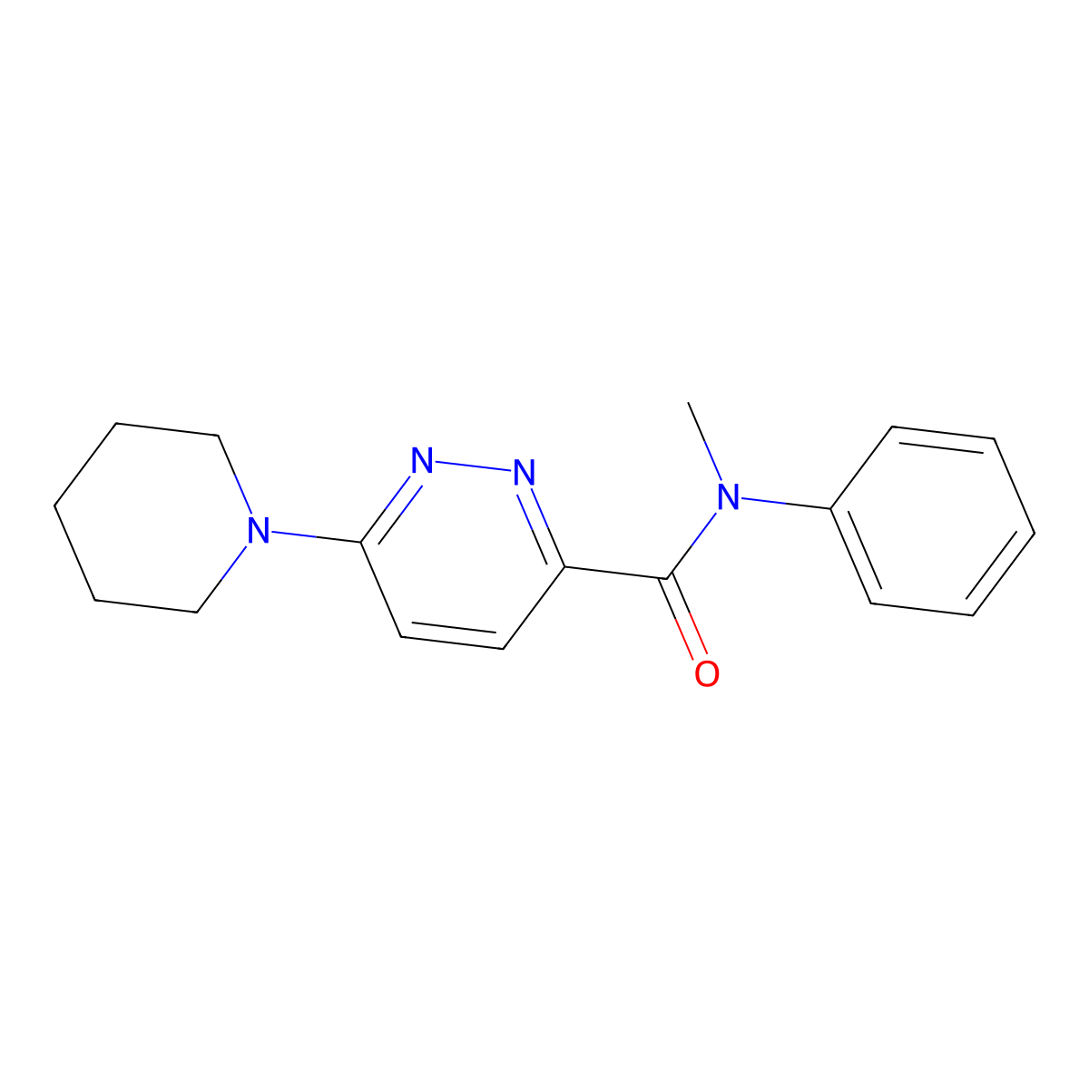 N-methyl-N-phenyl-6-(piperidin-1-yl)pyridazine-3-carboxamide molecular structure, CAS 1396786-77-8