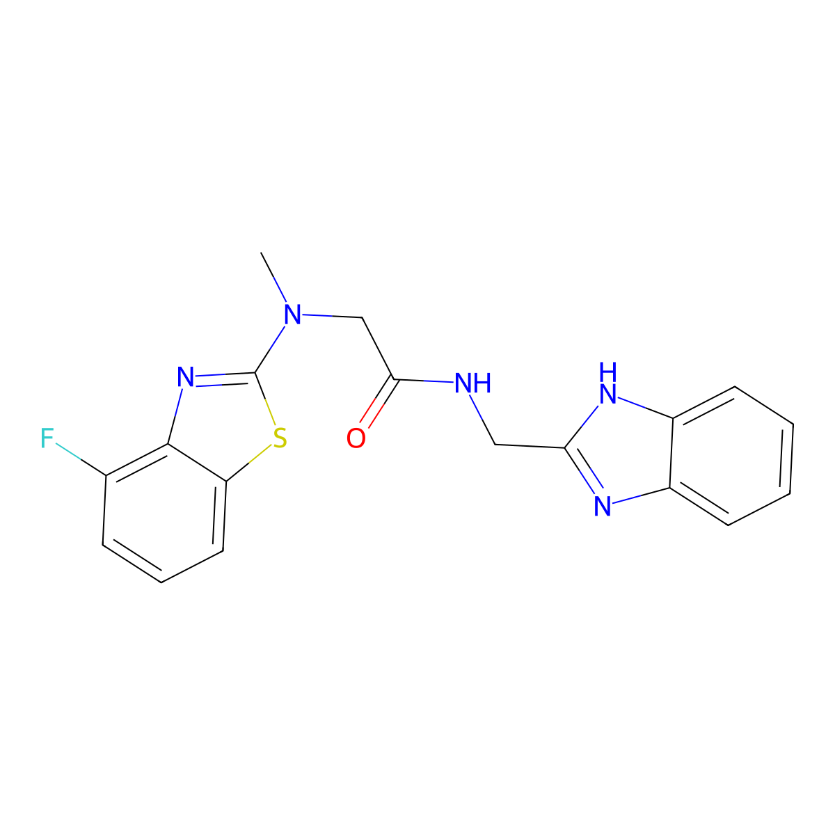 N-((1H-benzo[d]imidazol-2-yl)methyl)-2-((4-fluorobenzo[d]thiazol-2-yl)(methyl)amino)acetamide molecular structure, CAS 1396786-79-0