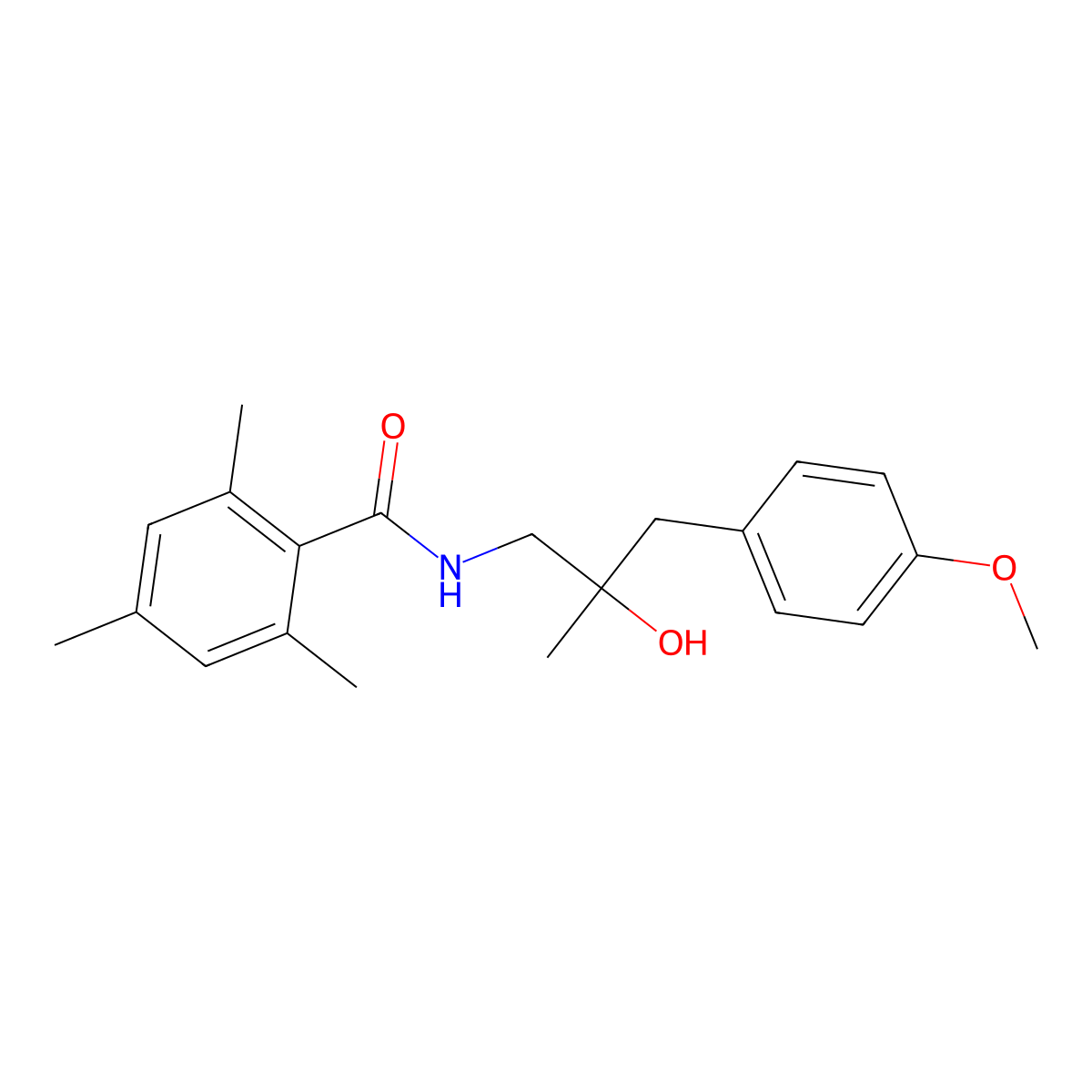 N-[2-hydroxy-3-(4-methoxyphenyl)-2-methylpropyl]-2,4,6-trimethylbenzamide molecular structure, CAS 1396786-81-4
