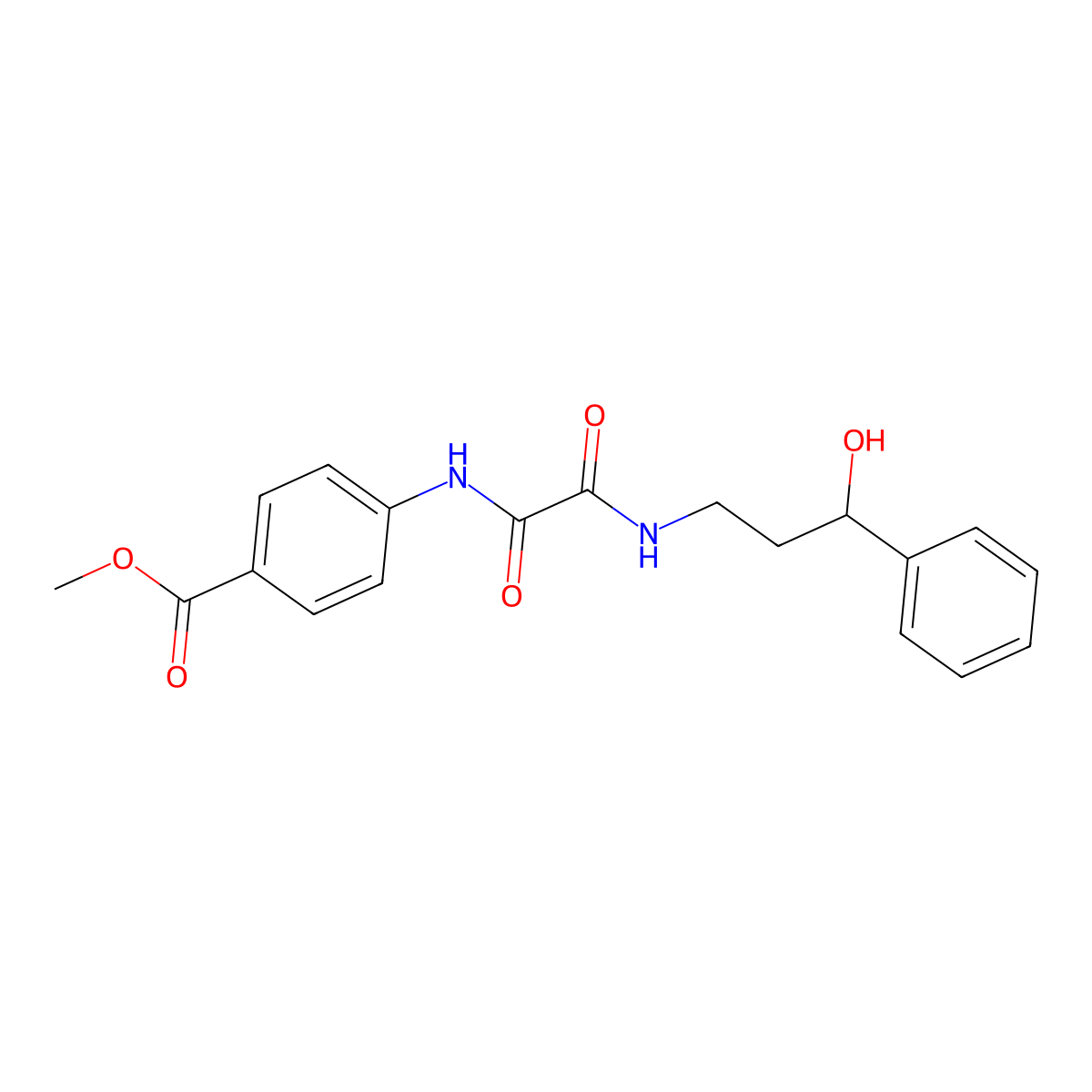 Methyl 4-(2-((3-hydroxy-3-phenylpropyl)amino)-2-oxoacetamido)benzoate molecular structure, CAS 1396786-87-0