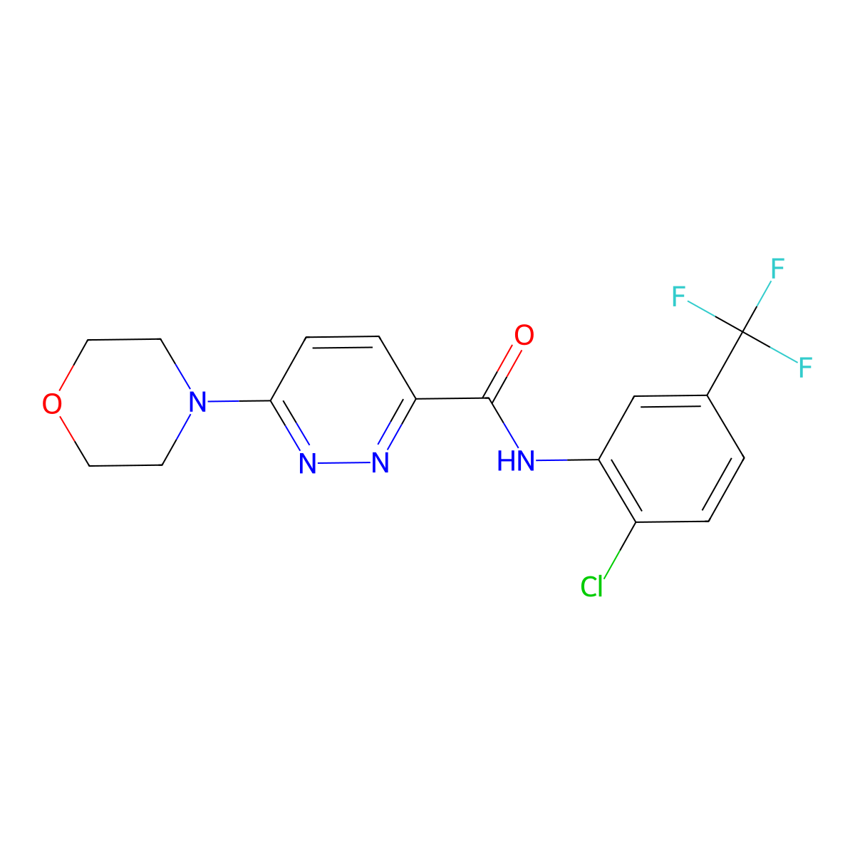 N-(2-chloro-5-(trifluoromethyl)phenyl)-6-morpholinopyridazine-3-carboxamide molecular structure, CAS 1396787-05-5