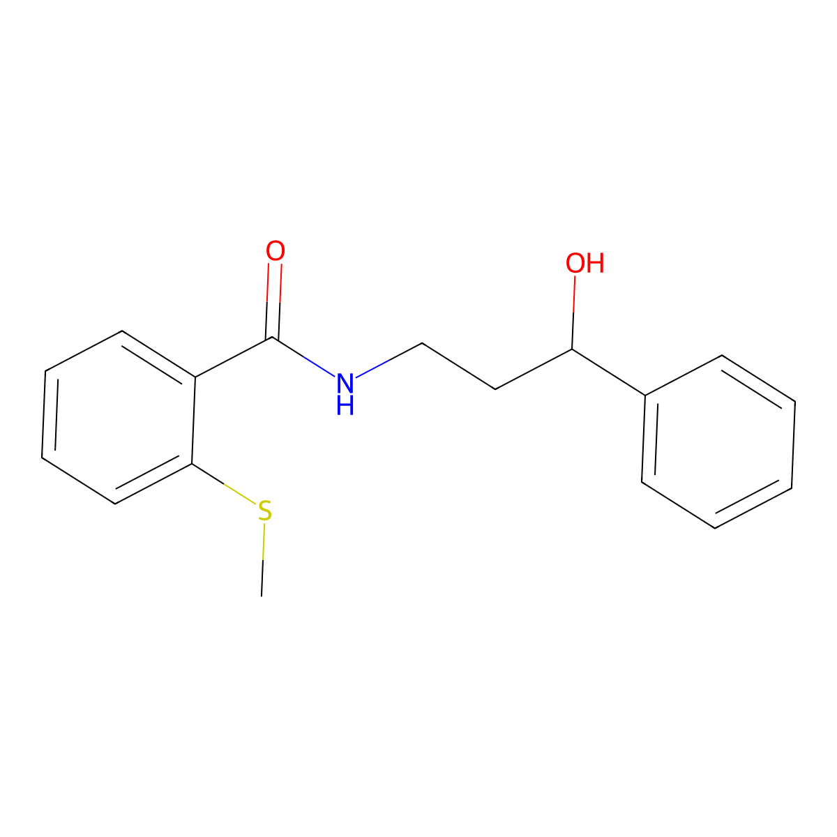 N-(3-hydroxy-3-phenylpropyl)-2-(methylthio)benzamide molecular structure, CAS 1396787-08-8