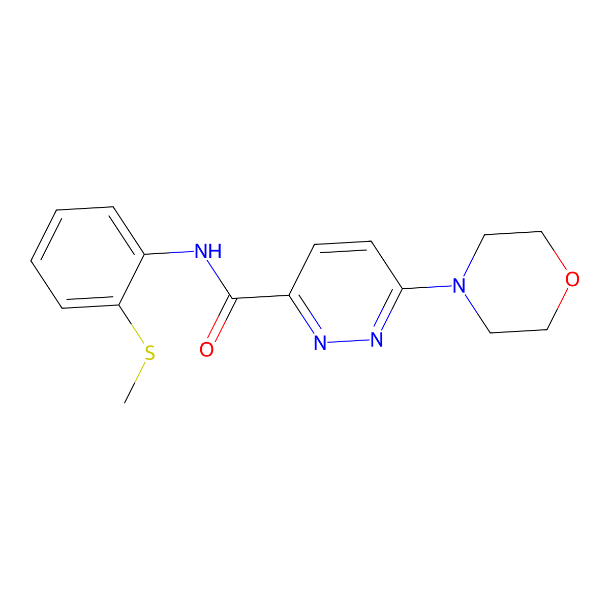N-(2-(methylthio)phenyl)-6-morpholinopyridazine-3-carboxamide molecular structure, CAS 1396790-51-4