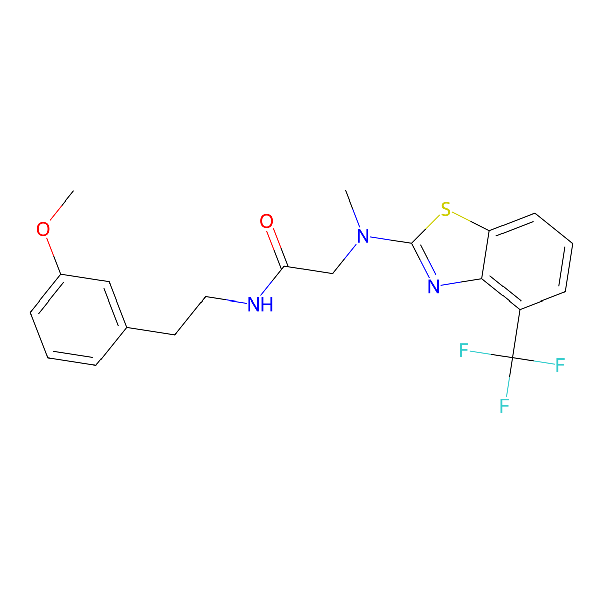 N-(3-methoxyphenethyl)-2-(methyl(4-(trifluoromethyl)benzo[d]thiazol-2-yl)amino)acetamide molecular structure, CAS 1396790-63-8
