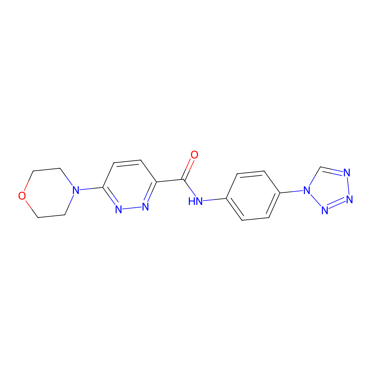N-(4-(1H-tetrazol-1-yl)phenyl)-6-morpholinopyridazine-3-carboxamide molecular structure, CAS 1396790-67-2