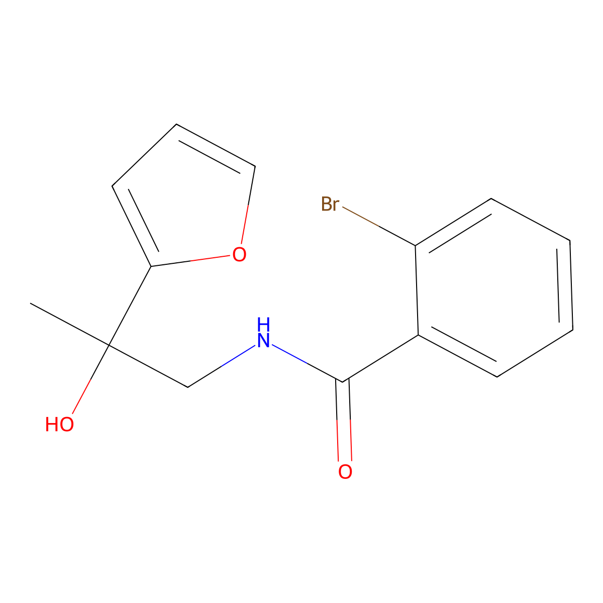 2-bromo-N-[2-(furan-2-yl)-2-hydroxypropyl]benzamide molecular structure, CAS 1396790-83-2