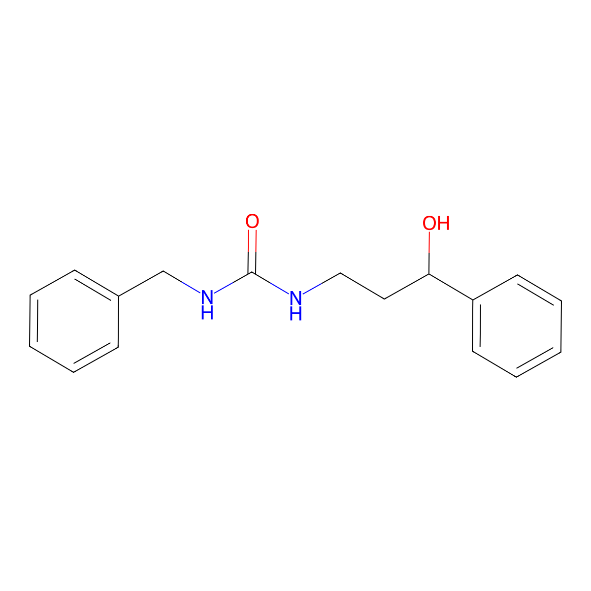 1-Benzyl-3-(3-hydroxy-3-phenylpropyl)urea molecular structure, CAS 1396790-93-4
