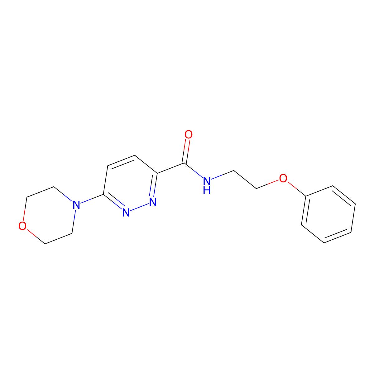 6-morpholino-N-(2-phenoxyethyl)pyridazine-3-carboxamide molecular structure, CAS 1396790-94-5