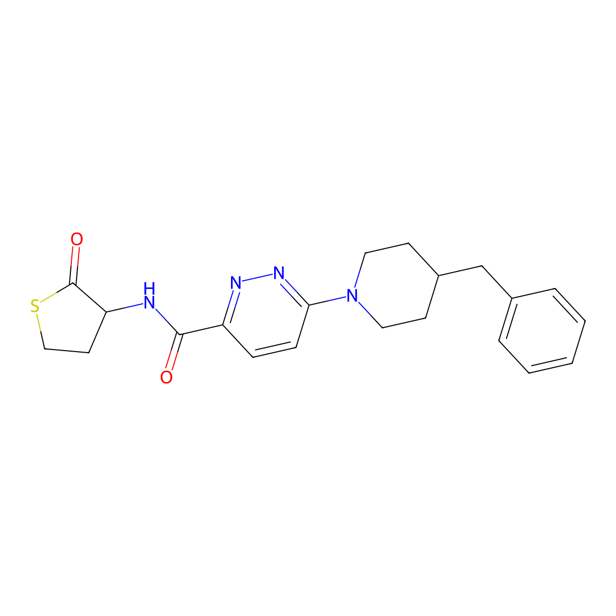 6-(4-benzylpiperidin-1-yl)-N-(2-oxothiolan-3-yl)pyridazine-3-carboxamide molecular structure, CAS 1396791-08-4